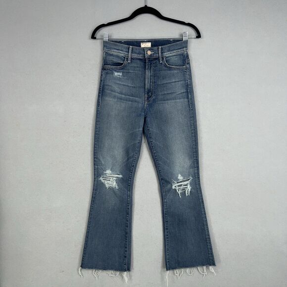 Mother Jeans Womens 25 Blue Hustler Ankle Fray Songs Of The Cowboys Distressed - Picture 1 of 16